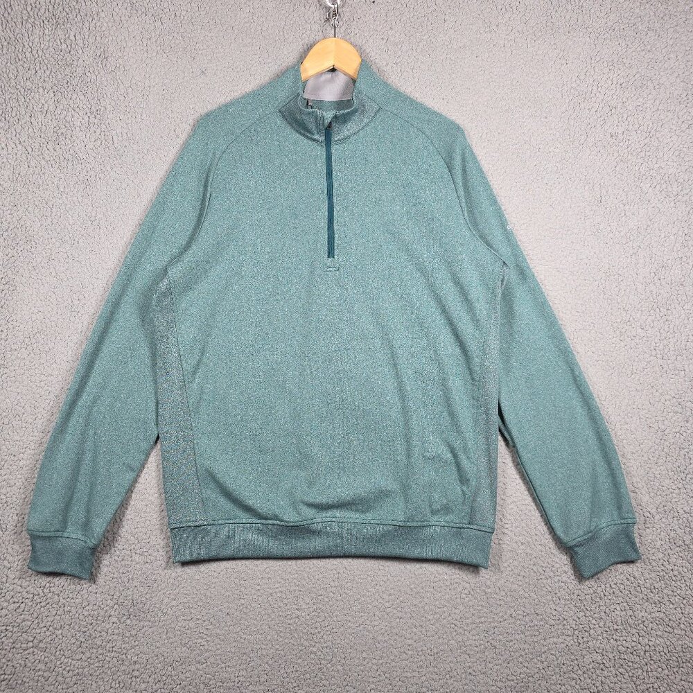 Adidas Golf Pullover‎ Medium Hazel Blue 1/2 Zip Performance Stretch Lightweight